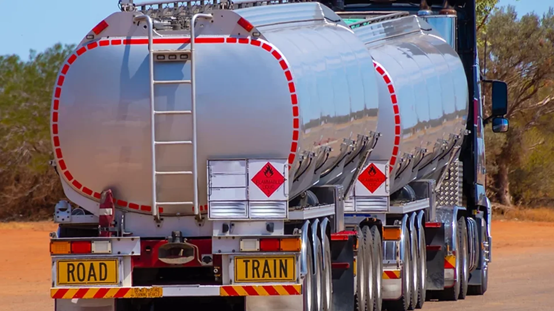 Large truck driving in outback Australia