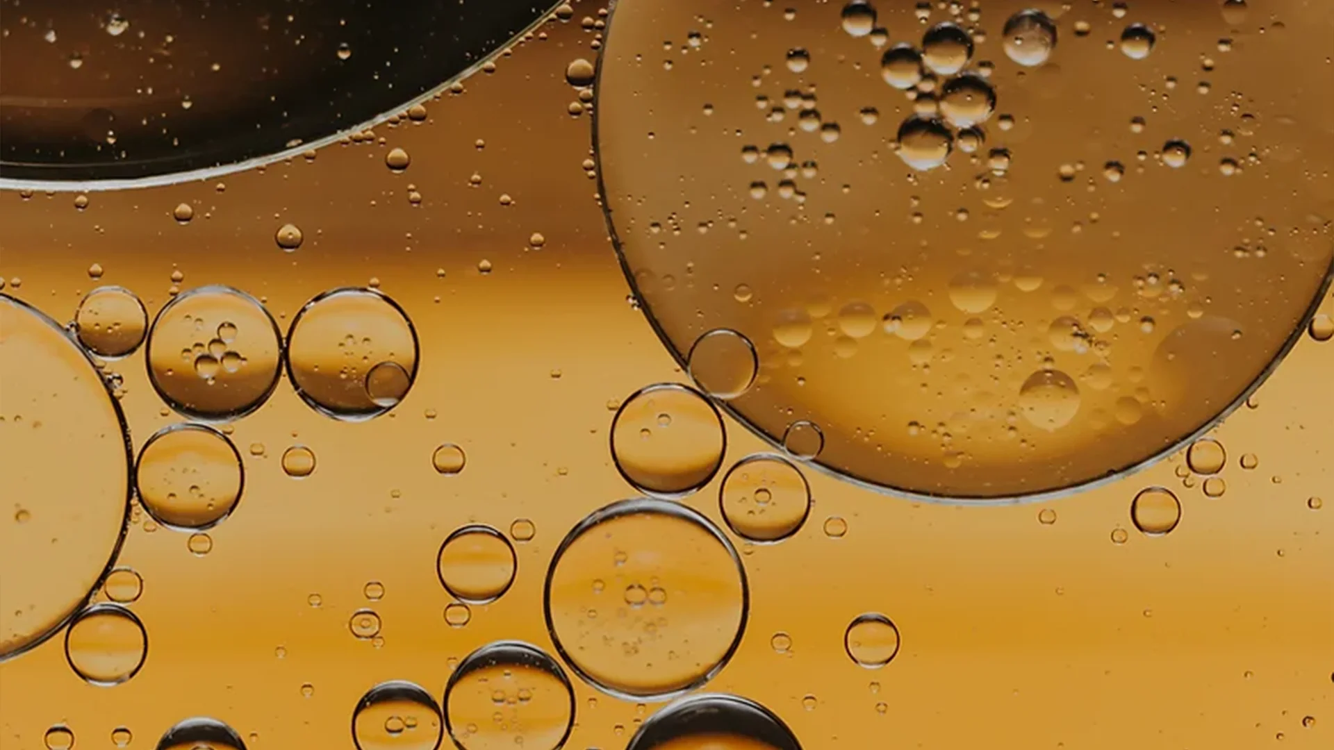 close up of oil bubbles in a fuel tank