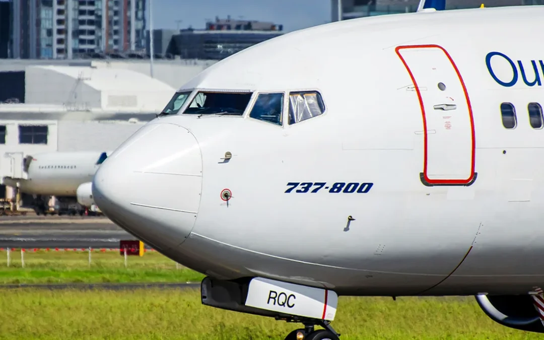 Aeroplane on the runway at Sydney Airport